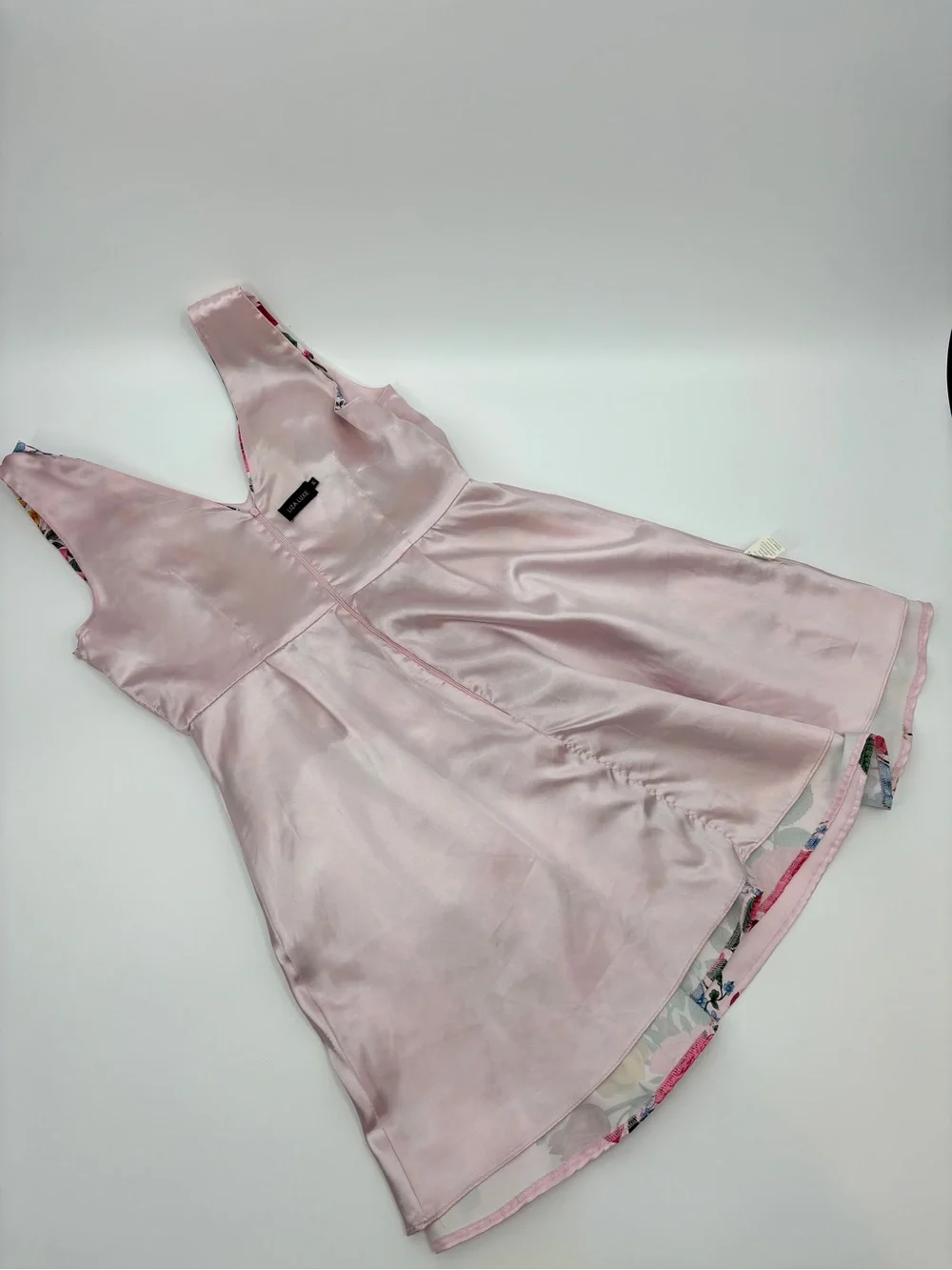 Liza Luxe Mini Dress Sleeveless Pink Floral Dress - Picture 12 of 14